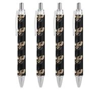 QIJIUU Death Skull Moth Ballpoint Pen Funny Patterned Retractable Black Round Barrel Fine Point Pens 0.5 Mm 1 PCS