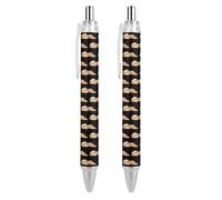 QIJIUU Do Nothing Retractable Ballpoint Pens Smooth Writing Gel Ink Pen 0.5mm Fine Black Inks Office Supplies 2 PCS