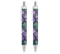 QIJIUU Dragon Scales Texture Ballpoint Pens Black Ink Ball Point Pen Retractable Writing Pen for Men Women Office Supplies 2 PCS