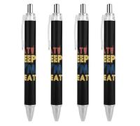 QIJIUU Eat Sleep GYM Retractable Ballpoint Pen Black Ink Ball Point Pens Work Pens for Men Women 4 PCS