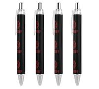 QIJIUU FCK You Me Off Retractable Ballpoint Pen Black Ink Ball Point Pens Work Pen for Men Women 4 PCS