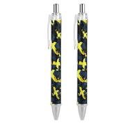 QIJIUU Flag Saint David of Wales Funny Ballpoint Pens Black Ink Retractable Pen for Smooth Writing 0.5mm Fine Office Accessories Gifts 2 PCS