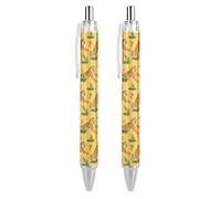 QIJIUU Funny Tigers Ballpoint Pen Funny Patterned Retractable Black Round Barrel Fine Point Pens 0.5 Mm 2 PCS