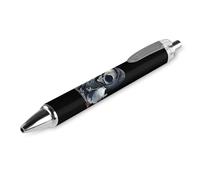 QIJIUU Grim Reaper Death Printed Retractable Ballpoint Pen Blue Ball Pens 0.5mm Point for Work And Office Writing 1 PCS