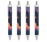 QIJIUU Hell Black Horse Flame Personalized Ballpoint Pen Fancy Funny Ball Point Pens Black Gifts 4 PCS