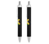 QIJIUU Jamaican Flag Lip Retractable Ballpoint Pen Blue Ink Ball Point Pen for Office Home 2 PCS