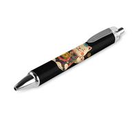QIJIUU Japanese Lucky Cat Printed Retractable Ballpoint Pen Blue Ball Pens 0.5mm Point for Work And Office Writing 1 PCS