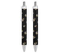 QIJIUU Jiu Jitsu Retractable Ballpoint Pen Small Point Custom Pattern Nice Pens 0.55mm Black Ink 4PCS