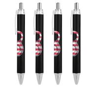 QIJIUU Kettlebell Barbell Usa Flag Ballpoint Pens Black Ink Ball Point Pen Retractable Writing Pen for Men Women Office Supplies 4 PCS