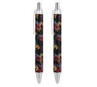 QIJIUU Love Horses Rainbow Horse Silhouette Retractable Ballpoint Pens Smooth Writing Gel Ink Pen 0.5mm Fine Black Inks Office Supplies 2 PCS