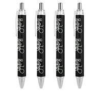 QIJIUU Nursing Is A Work of Heart Retractable Ballpoint Pen Bold Point Pens Premium Quality Writing Instrument 0.55mm Black Ink 4PCS