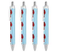 QIJIUU Panama Flag Nation Spirit Funny Ballpoint Pens Retractable Ball Point Pen 0.5mm for Women And Man Office 4 PCS