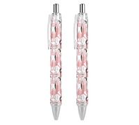 QIJIUU Pink Flamingos Printed Retractable Ballpoint Pen Ball Pens 0.5mm Point for Women and Men,4 PCS