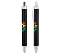 QIJIUU Rastafarian Lion Ballpoint Pens Retractable Pen Work Pens Rolling Ball Pen for Office Home 2 PCS