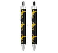 QIJIUU Roman Empire Senate SPQR Flag Retractable Ballpoint Pen Black Ink Ball Point Pens Work Pen for Men Women 2 PCS