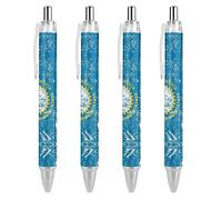 QIJIUU South Dakota State Flag Ballpoint Pens Retractable Pen Work Pens Rolling Ball Pen for Office Home 4 PCS