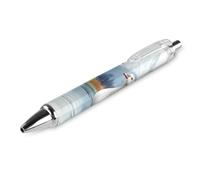 QIJIUU Two Snow Geese Watercolor Personalized Ballpoint Pen Fancy Funny Ball Point Pens Black Gifts 1 PCS