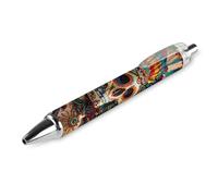 QIJIUU U.S. Skeleton Chief Printed Retractable Ballpoint Pen Blue Ball Pens 0.5mm Point for Work And Office Writing 1 PCS