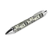 QIJIUU US Dollars Pattern Printed Retractable Ballpoint Pen Ball Pens 0.5mm Point for Women and Men,4 PCS
