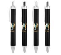 QIJIUU Vintage Doberman Pinscher Blue Ballpoint Pens Fine Point Retractable Ballpoint Pen Flexible Round Barrel Work Pen 0.55mm Black Ink 4PCS