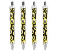 QIJIUU West Virginia State Funny Ballpoint Pens Black Ink Retractable Pen for Smooth Writing 0.5mm Fine Office Accessories Gifts 4 PCS