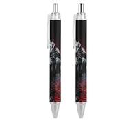 QIJIUU Wild Alligator Pattern Ballpoint Pens Black Ink Ball Point Pen Retractable Writing Pen for Men Women Office Supplies 2 PCS