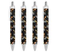 QIJIUU World Food Day Cute Ballpoint Pens Retractable Ball Point Pen 0.5mm for Women and Man Office,4 PCS