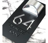Qijundian Personalized Modern Solar LED House Number Sign with Solar Light, Acrylic Material, Vertical Orientation, Black Color