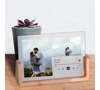 Qijundian Personalized Wooden Music Desktop Photos Frames Customized Photo Frame for Wife Husband Gifts Custom Picture Frame Custom Sign Acrylic Art (165mm)