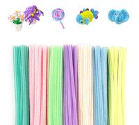 Qikaara 200pcs Multi Color Pipe Cleaners, 30cm x 6mm, Makaron 7 Colors, Craft Chenille Stems/Wire Bending Plush, Cleaner Strips for DIY, Arts, Crafts Project, Decoration