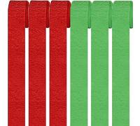Qikaara 6 Rolls Crepe Paper Streamers, Red & Green, 1.8 Inch x 82 Ft/Roll, 4.5 cm*25 m Background Snakes Craft Paper for Birthday, Party & Wedding Decorations