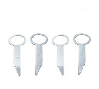 Qikaide 4pcs Car Radio Stereo Removal Tool Keys Silver Universal Portable Radio Release Keys Extraction Tool for Ford Audi Mercedes Volkswagen Audio Install Repair