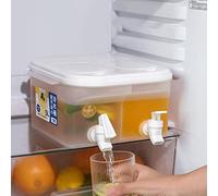 Qikam 5L Drinks Dispenser with Tap, Compartment Refrigerator Cold Kettle Fruit Teapot Ice Water Bucket Water-Jug Water Container Leak Fridge Water Dispenser for Making Teas and Juices B-PA-