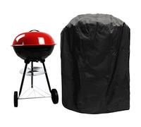 Qikam Barbecue Kettle BBQ Waterproof And Heavy Duty Ga-s Grill Covers Round Outdoor Garden Grill Protection Windproof UV & Water-Resistant With Drawstring Cord (77x58cm) Black