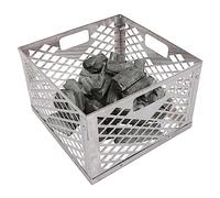 Qikam Charcoal Basket For Oklahom-a Joe, Stainless Steel Charcoal Firebox Basket, Silver Charcoal Box With Handle Compatible With Most Offset Smoker Grills 31x31x20cm