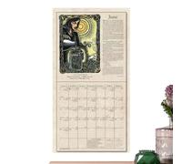 Qikam Gothic Calendar,Witches Datebook 2026 | Constellation Data Aesthetic Gothic Yearly Scheduler for Workplace College Home Students Adult Men