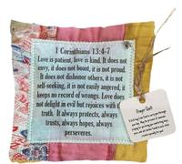 Qikam Prayer Quilt with Cross Inside | Pocket Prayer Quilt | Handmade Sew Individually Colorful Quilts | Symbolism Poems Quilts with Wooden Cross Inside | God Is Always By Your Side