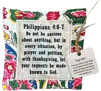 Qikam Prayer Quilt with Cross Inside | Pocket Prayer Quilt | Handmade Sew Individually Colorful Quilts | Symbolism Poems Quilts with Wooden Cross Inside | God Is Always By Your Side
