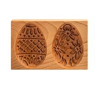 Qikam Wooden Cookie Presses, Cookie Carved Wooden Mould Press Embossing Baking Mold Flower Gingerbread Cookie Stamp