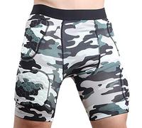 QIKEGooods Men's Goalkeeper Padded Shorts Football Protective Gear Set Training Camo Suit for Soccer Rugby Basketball Paintball Hip Protector Shorts
