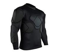 QIKEGooods Men's Long Sleeve Goalkeeper Padded Shirt Football Protective Gear Set Training Suit for Soccer Rugby Basketball Paintball Rib Protector Shirt