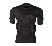QIKEGooods Men's Short Sleeve Goalkeeper Padded Shirt Football Protective Gear Set Training Suit for Soccer Rugby Basketball Paintball Rib Protector Shirt