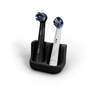 Qikfresh - Holder for 2 brush heads - Compatible with Oral-B, iO, Philips Sonicare, Waterpik, Fairywill - Food-grade silicone (Black)