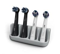 Qikfresh - Holder for 4 brush heads - Compatible with Oral-B, iO, Philips Sonicare, Waterpik, Fairywill - Food-grade silicone (Grey)