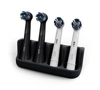 Qikfresh - Holder for 4 brush heads - Compatible with Oral-B, iO, Philips Sonicare, Waterpik, Fairywill - Food-grade silicone (Black)