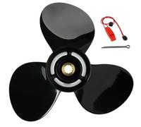 QIKIRUO 14x11 Boat Propeller fit Suzuki 60-140 HP Aluminium Outboard Prop,13 Spline Tooth,Pressed in Rubber Hub,RH（14x11）