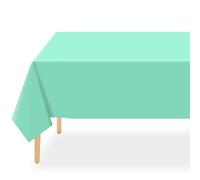 QIKSION 6 Pack Fresh Mint Plastic Tablecloths, Rectangular, 54 x 108 Inches, Mint Green, Perfect for Parties, Bridal Shower, Birthday, Engagement, Wedding