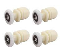 Qikuver 4PCS Shower Door Rollers, Copper Rod Pulley, for The Bathroom Glass Sliding Door Pulleys/Wheels, Strong Load-Bearing Capacity, Ultra-Quiet Shower Glass Door Rollers Replacement (25MM)