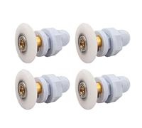 Qikuver 4PCS Shower Door Rollers, Copper Rod Pulley, Strong Load-Bearing Capacity, Ultra-Quiet Shower Glass Door Rollers Replacement, for The Bathroom Glass Sliding Door Pulleys/Wheels (29MM)