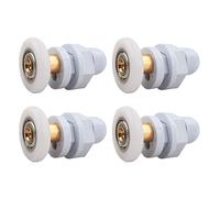 Qikuver 4PCS Shower Door Rollers, Copper Rod Pulley, Strong Load-Bearing Capacity, Ultra-Quiet Shower Glass Door Rollers Replacement, for The Bathroom Glass Sliding Door Pulleys/Wheels (25MM)